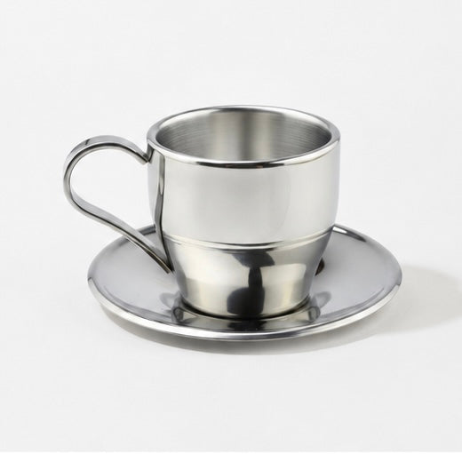 Steel Mug and Saucer