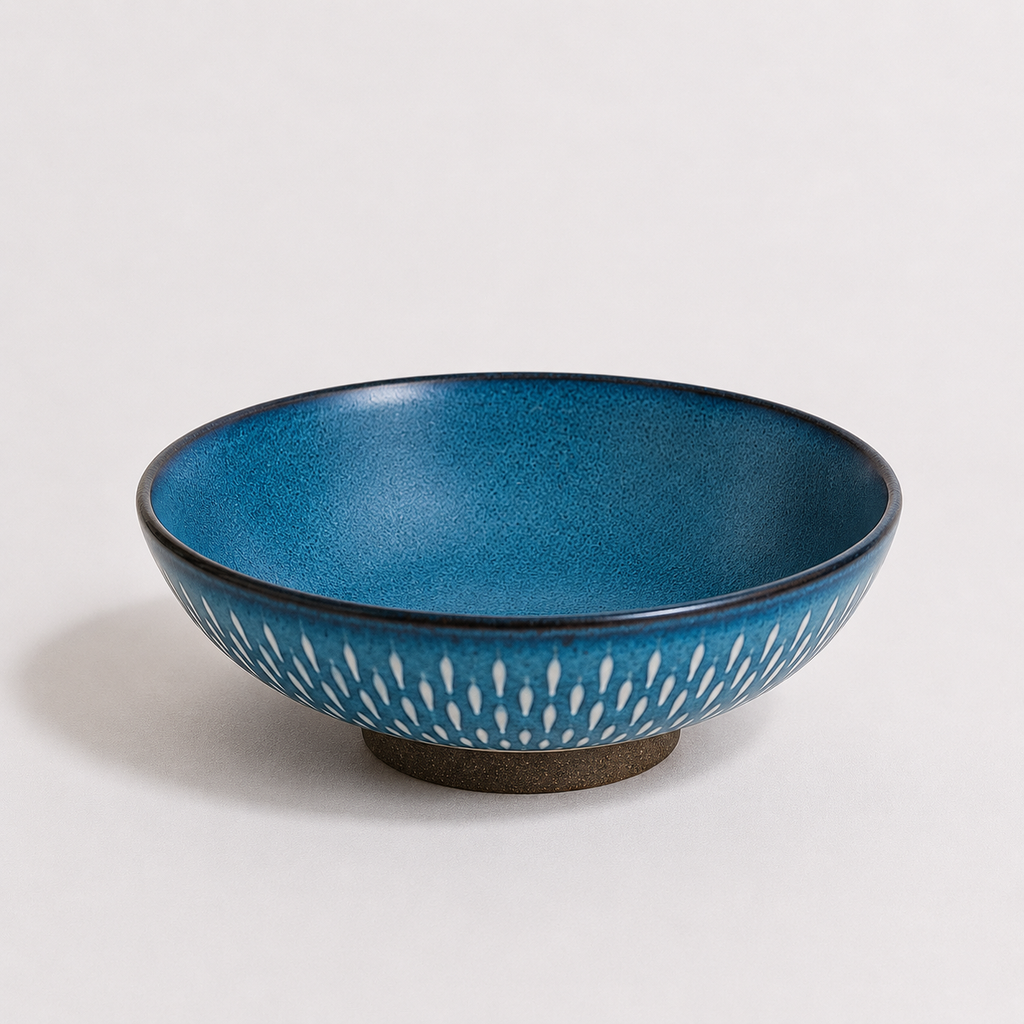 Blue Ceramic Serving Bowl
